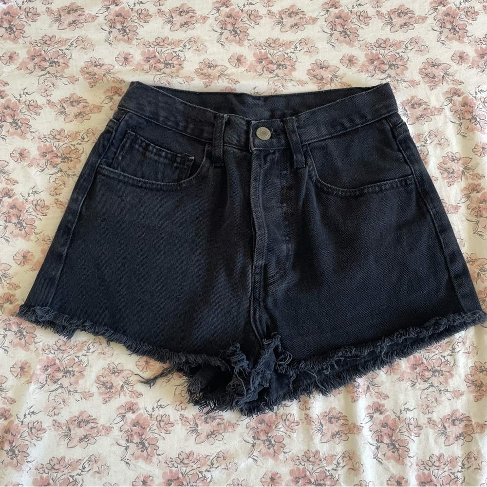 Black Denim Women's Shorts